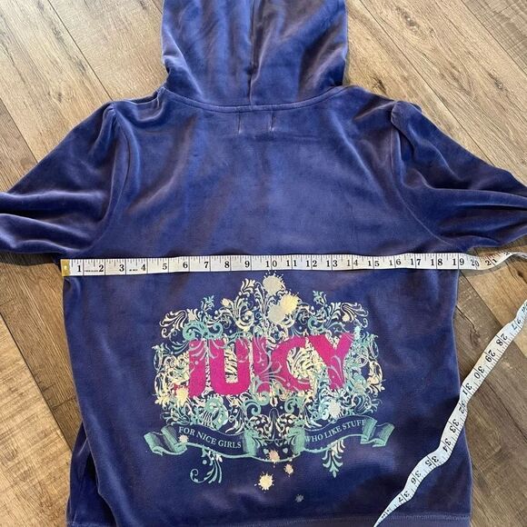 Y2K Juicy Couture Periwinkle Zip-Up Sweater Size Large - Picture 5 of 8
